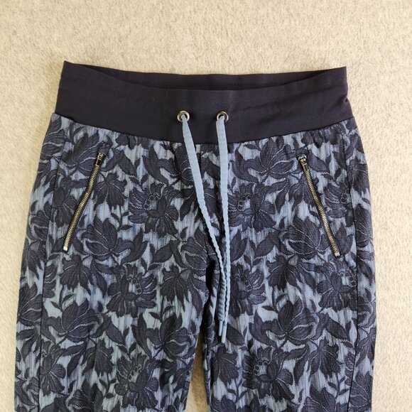 Athleta Pants Womens 6 Blue Floral Trekkie North Printed Jogger Ripstop Gorp - Picture 2 of 12